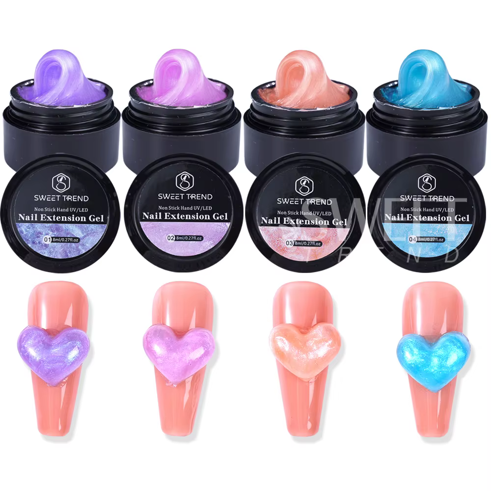 2/4 pièces 8ml Extension ongles Gel antiadhésif sculpté à la main Gel vernis