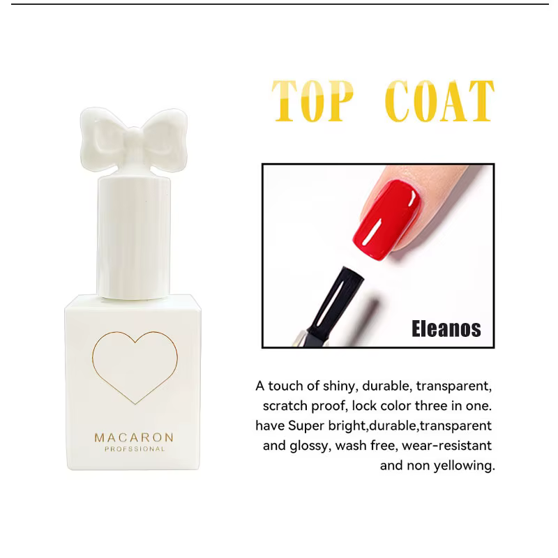 Eleanos 15ML Base sans lingette couche de finition Gel UV vernis à ongles Gel coloré Semi Permanent tremper UV LED Nail