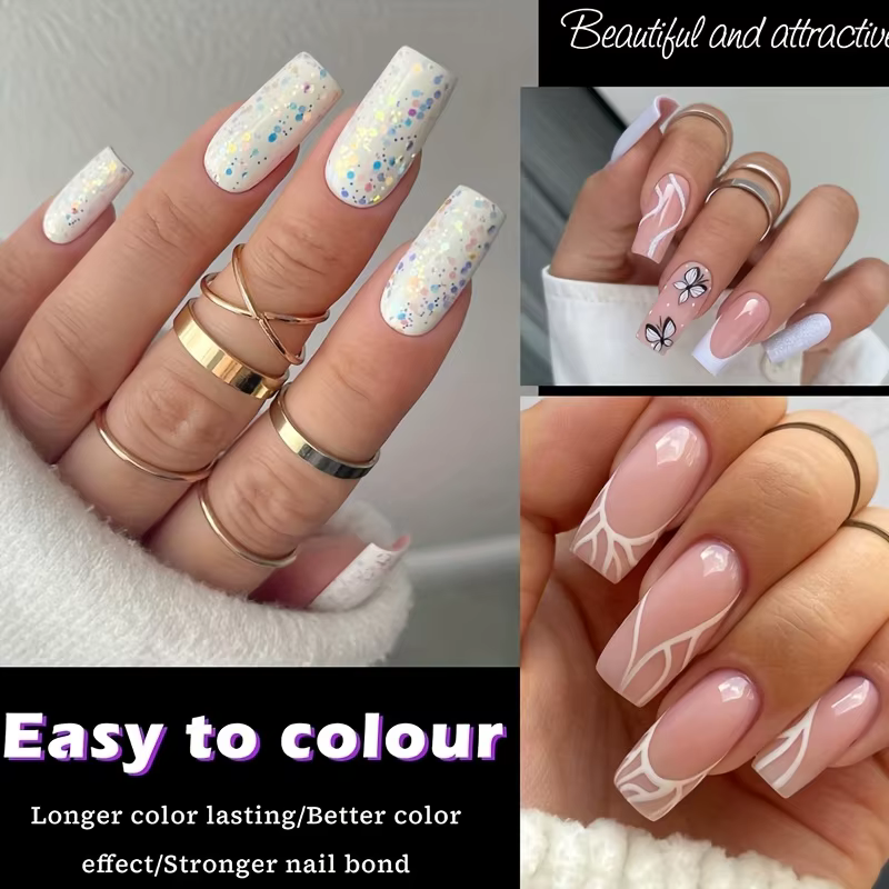 Faux ongles carrés moyens