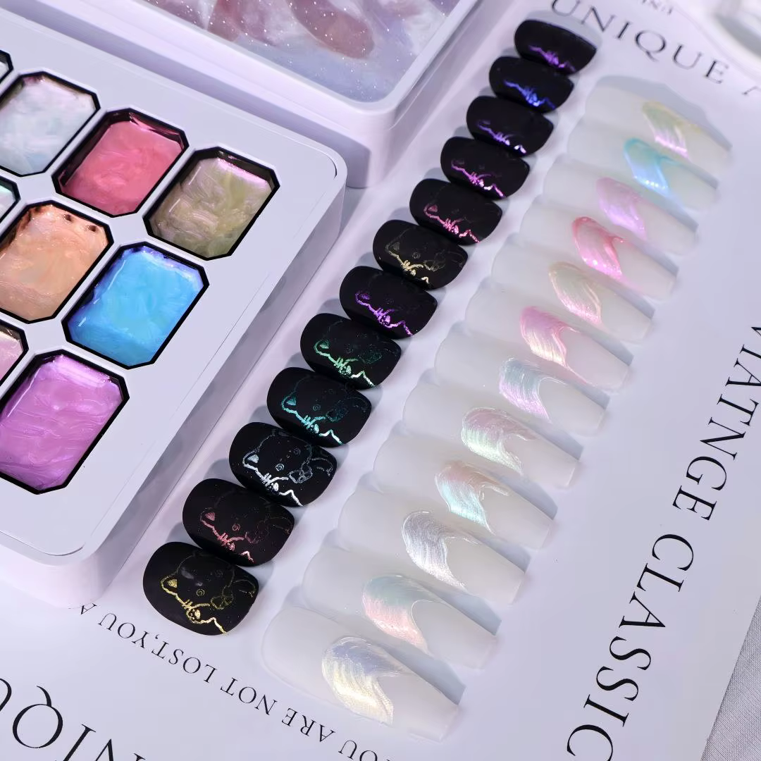 Vernis à ongles gel texturé haute brillance 12 couleurs