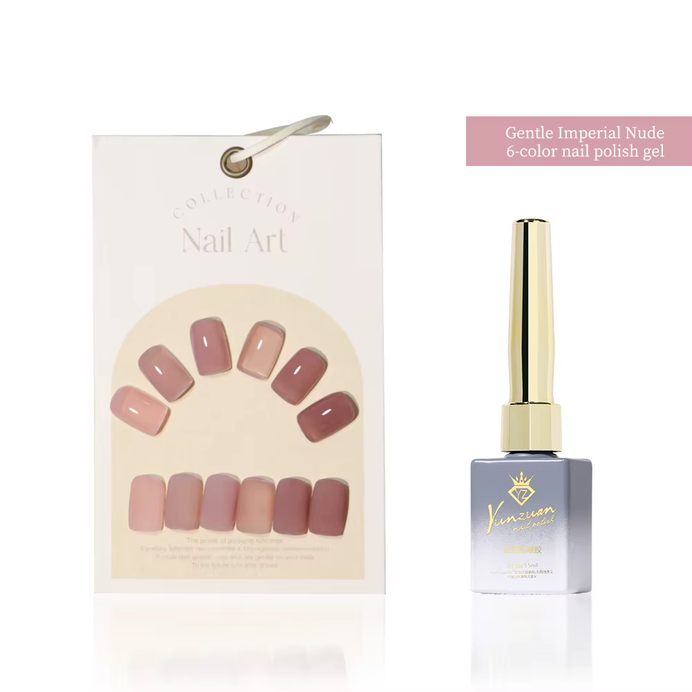 6 Couleurs Gel Polish Transparent Nude 15ml Rose Naturel Marron Gel UV LED Soak Off Haute Brillance Manucure pour Salon et DIY