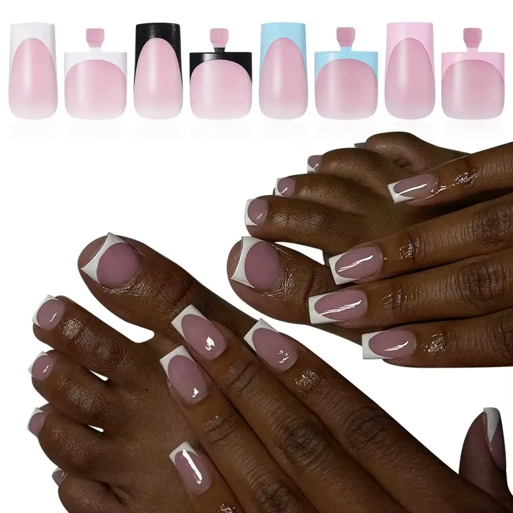 60 pièces/boîte – Faux ongles à presser de haute qualité pour manucure et pédicure – Blanc