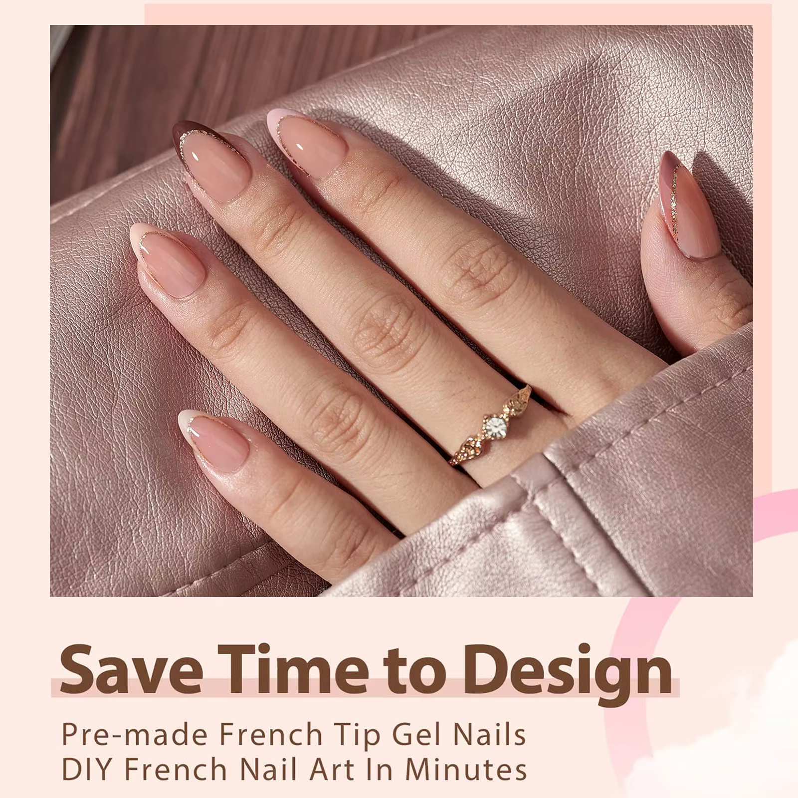 150 pièces 6 couleurs faux ongles multi-tailles