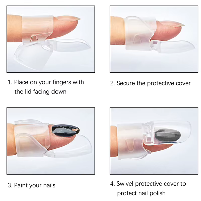 Lot de 10 protections transparentes pour doigts de manucure