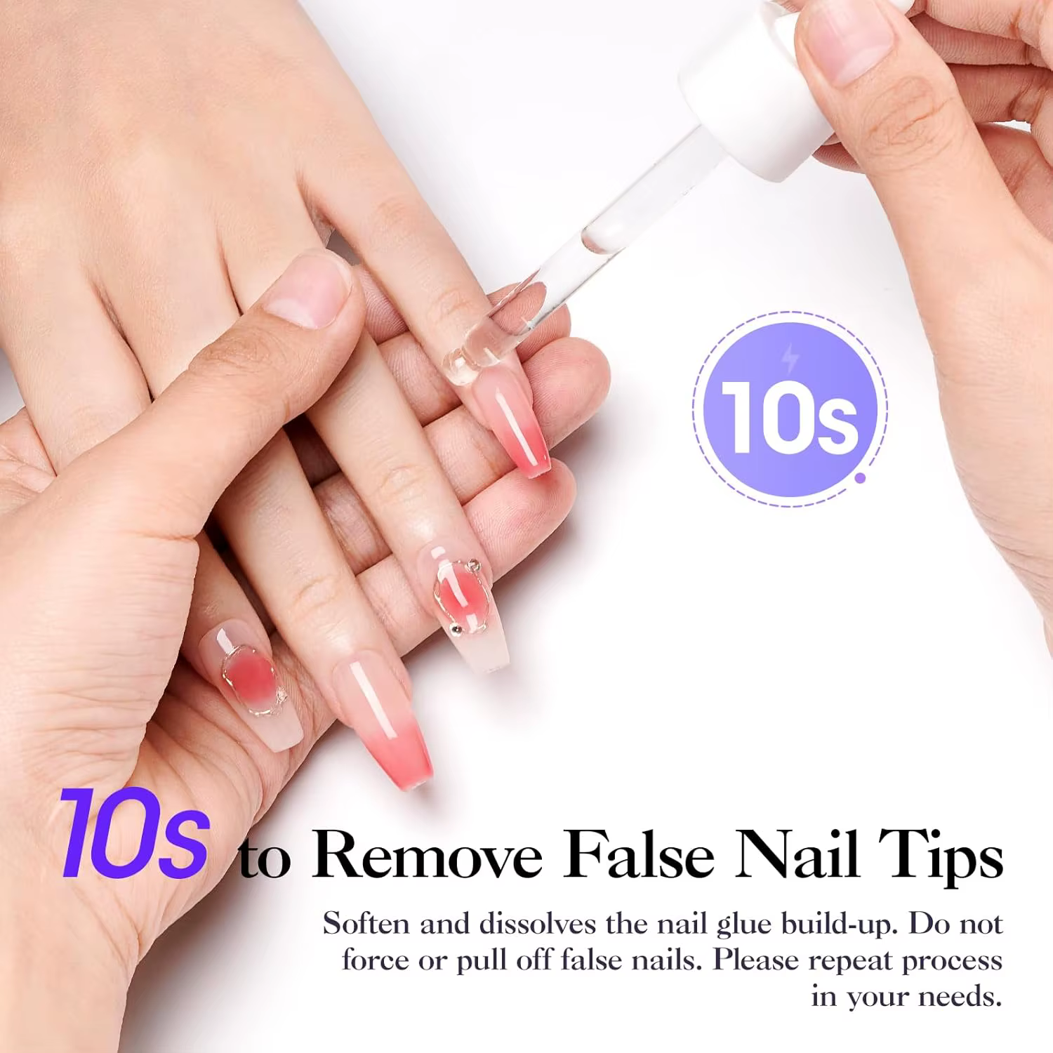 GELLEN 40ml Dissolvant de Colle à Ongles Formule Douce