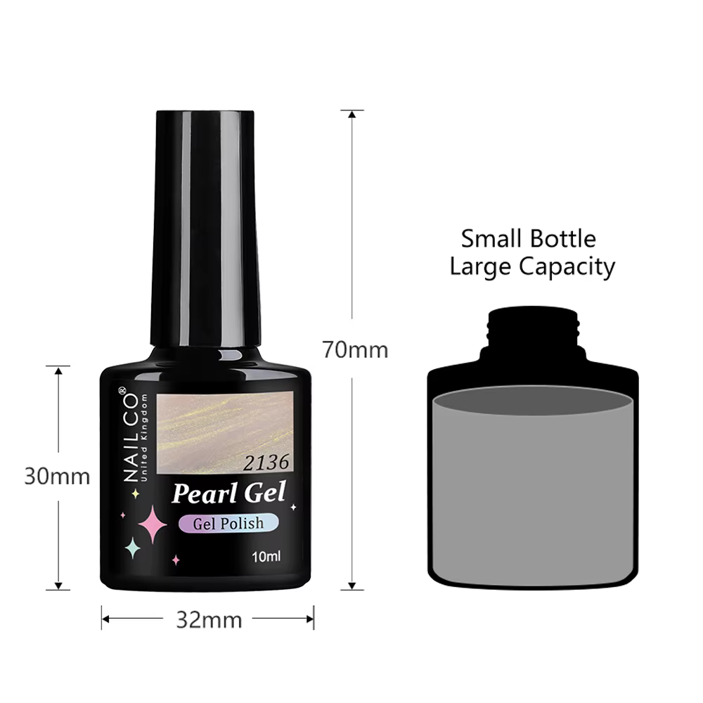 NAILCO 10 Couleurs 10ml Vernis à Ongles Gel Effet Coquille Brillante Paillettes Scintillantes Perle Gel