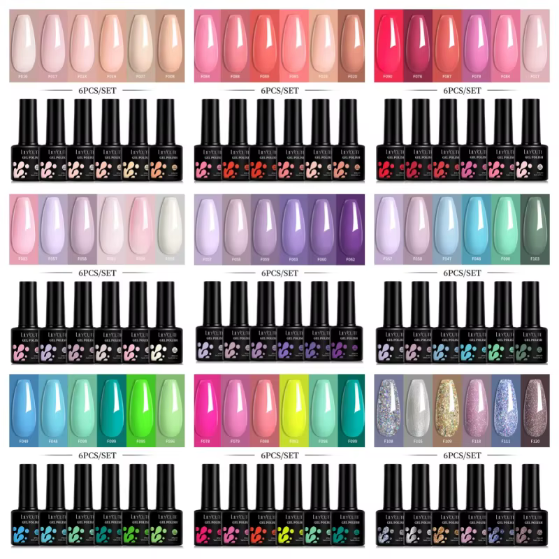 LILYCUTE – Lot de 6 vernis à ongles en gel DIY 7 ml
