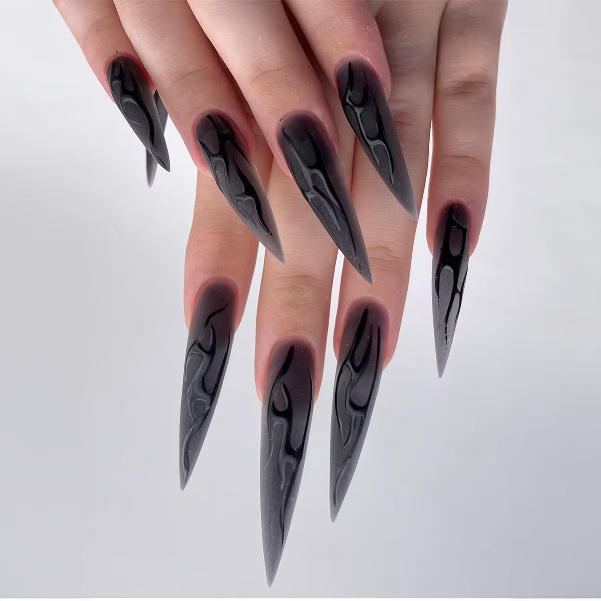 Faux Ongles Longs en Forme d'Amande pour Halloween