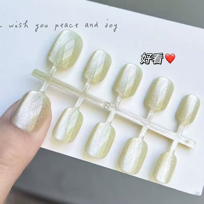 10 pièces photothérapie presse à la main sur les ongles effet oeil de chat faux