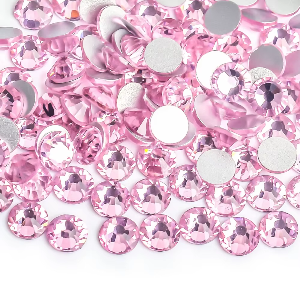 VC rose clair/Rose/Fuchsia/Rose verre 3D Nail Art strass SS3 ~ SS34 ongles en cristal décorations Non HotFix