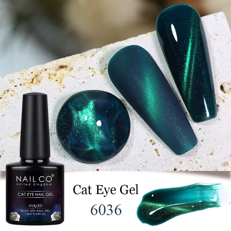 NAILCO Vernis Gel Transparent Effet Œil de Chat Magnétique Semi-Permanent UV pour Ongles