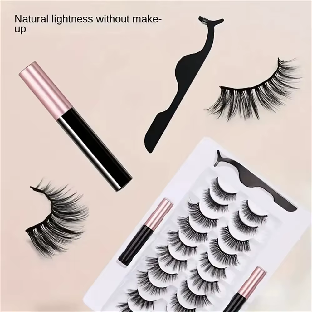 12 paires de ensembles de faux cils magnétiques