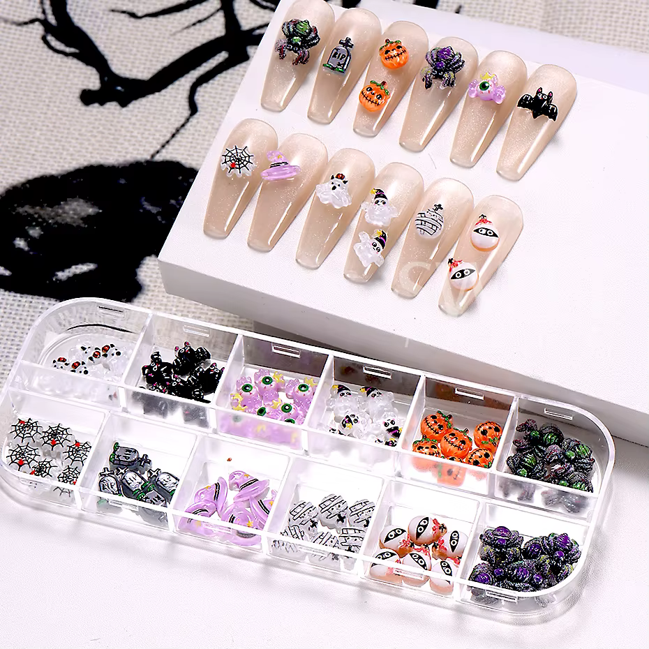 Breloques 3D en forme de chauve-souris pour Nail Art