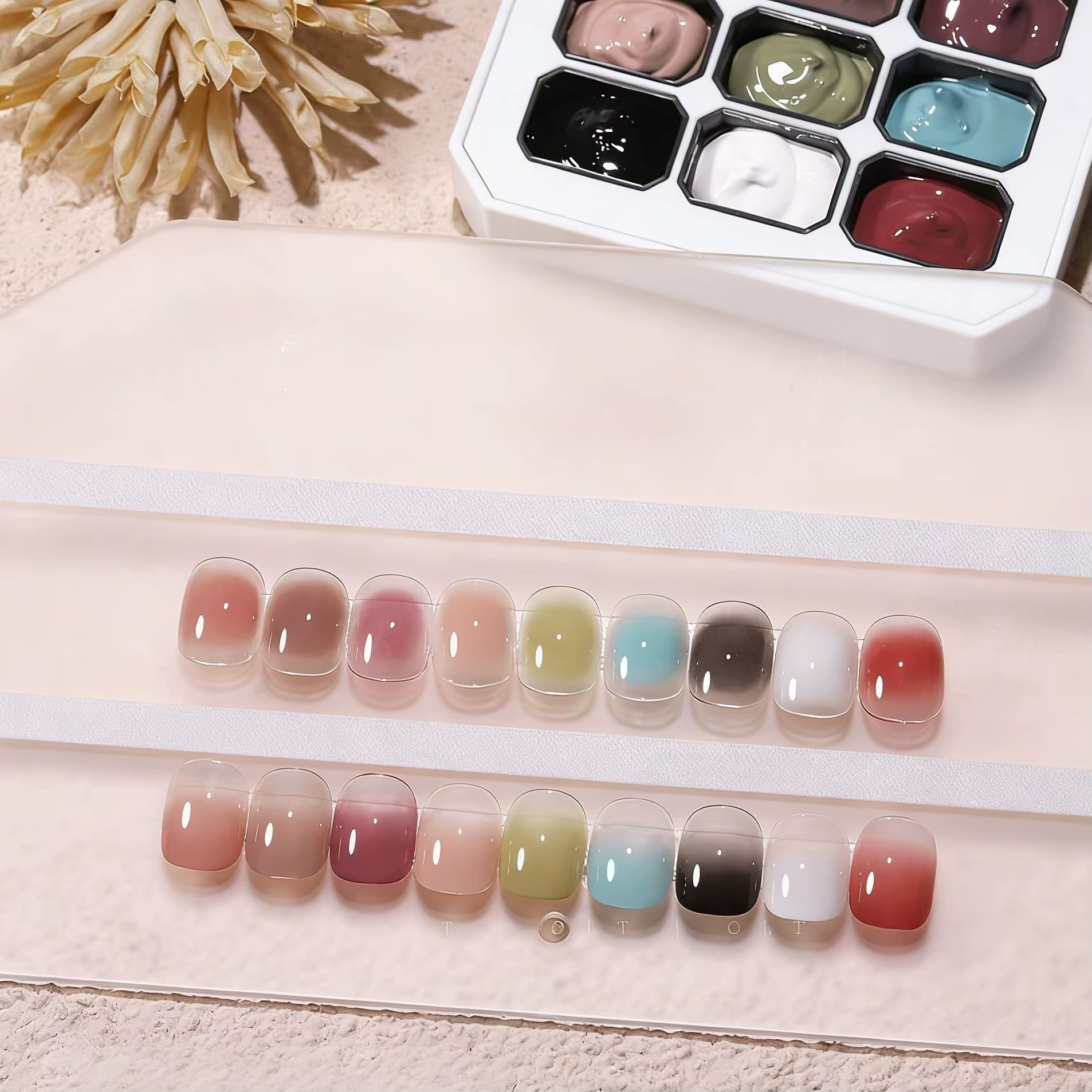 Gel de vernis à ongles solide 9 couleurs