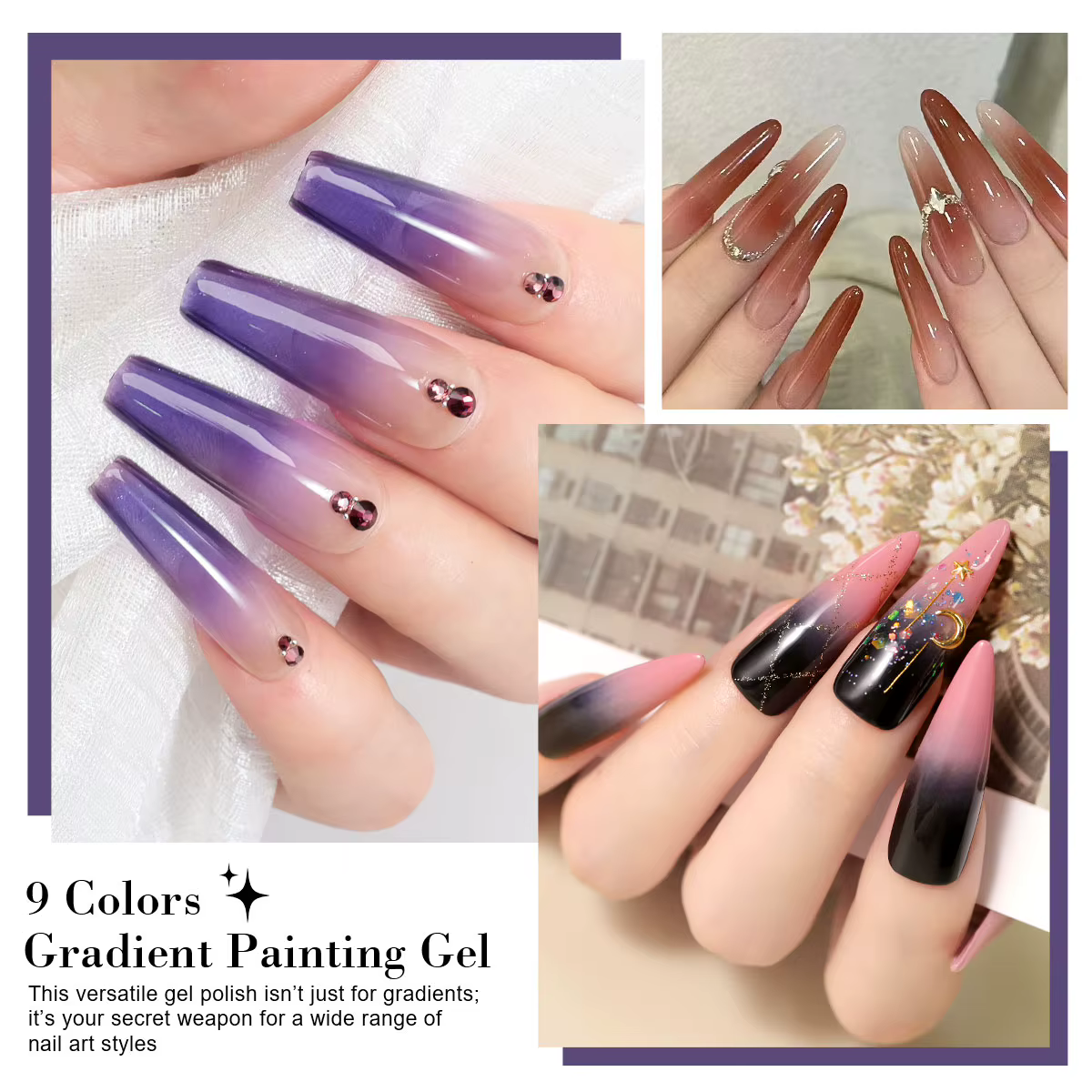 LIMEGIRL 9 couleurs dégradé peinture Gel Nail Art Design bricolage solide Gel vernis à ongles rapidement sculpté pétale