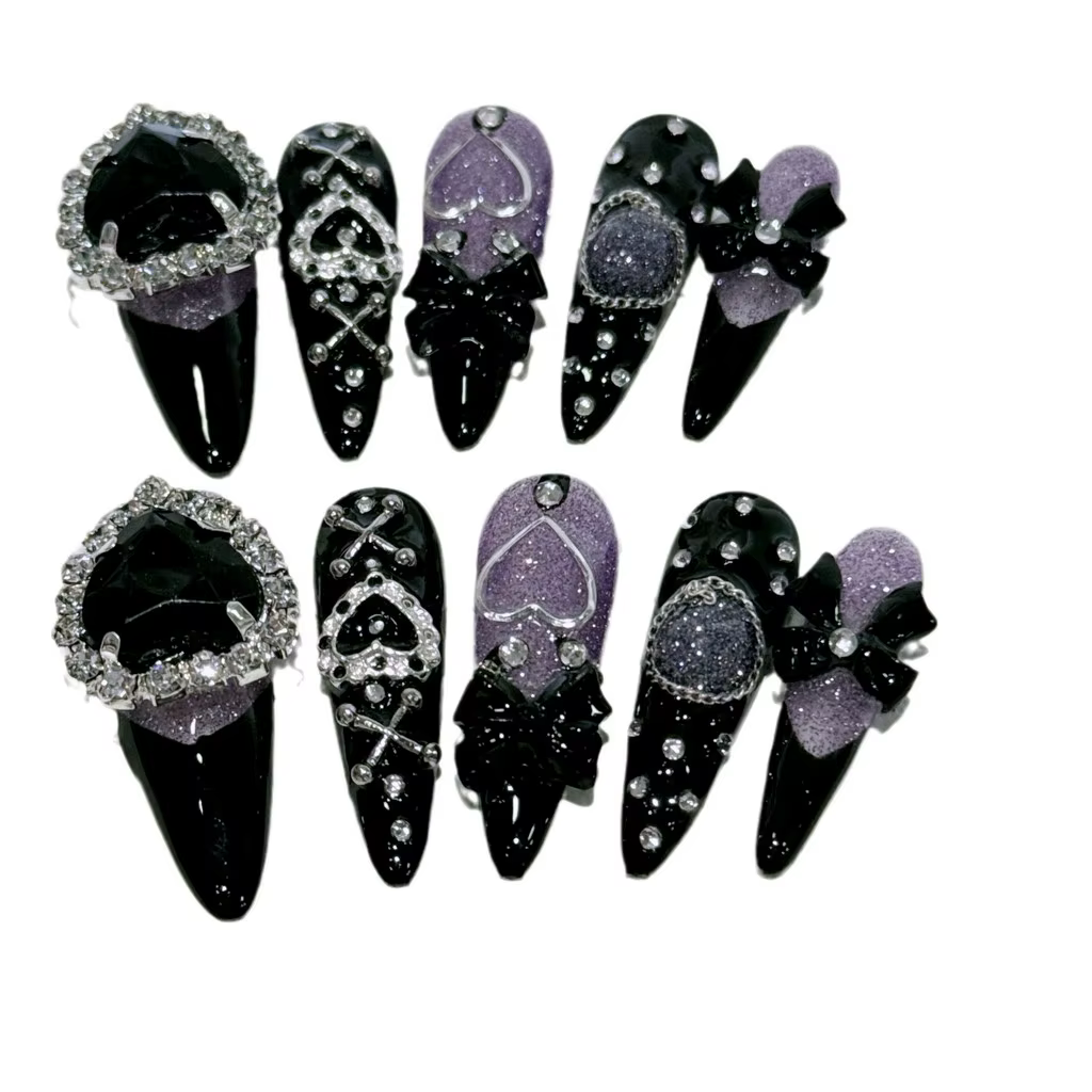 Menhera Sweet Refroidissement Longs Conseils Fait à la main Ongles portables y2k Spice Girls Presse