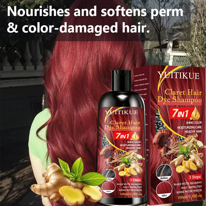 YUITIKUE 7 en 1 Shampooing Colorant Hydratant Brillant Nettoyant et Nourrissant pour Cheveux 100ml