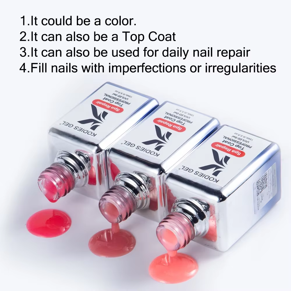 KODIES GEL Spa réparation couche de finition blanc laiteux gelée rose Gel vernis à ongles