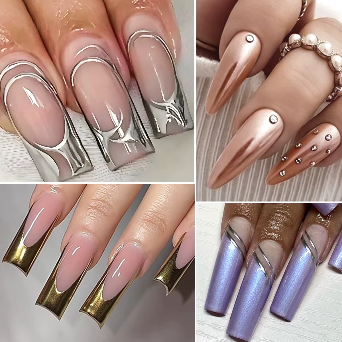 Peinture métallique Gel Chrome or argent Rose or effet miroir vernis à ongles Super lumineux ligne de dessin