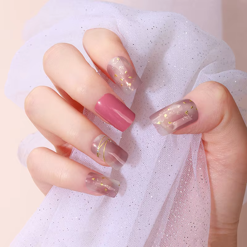 Mode Semi - cured gel Nail Art autocollant manucure UV LED lumière flash fleur ongle