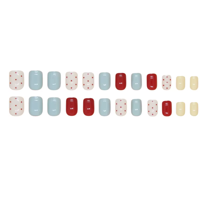 24 faux ongles collés, mignons
