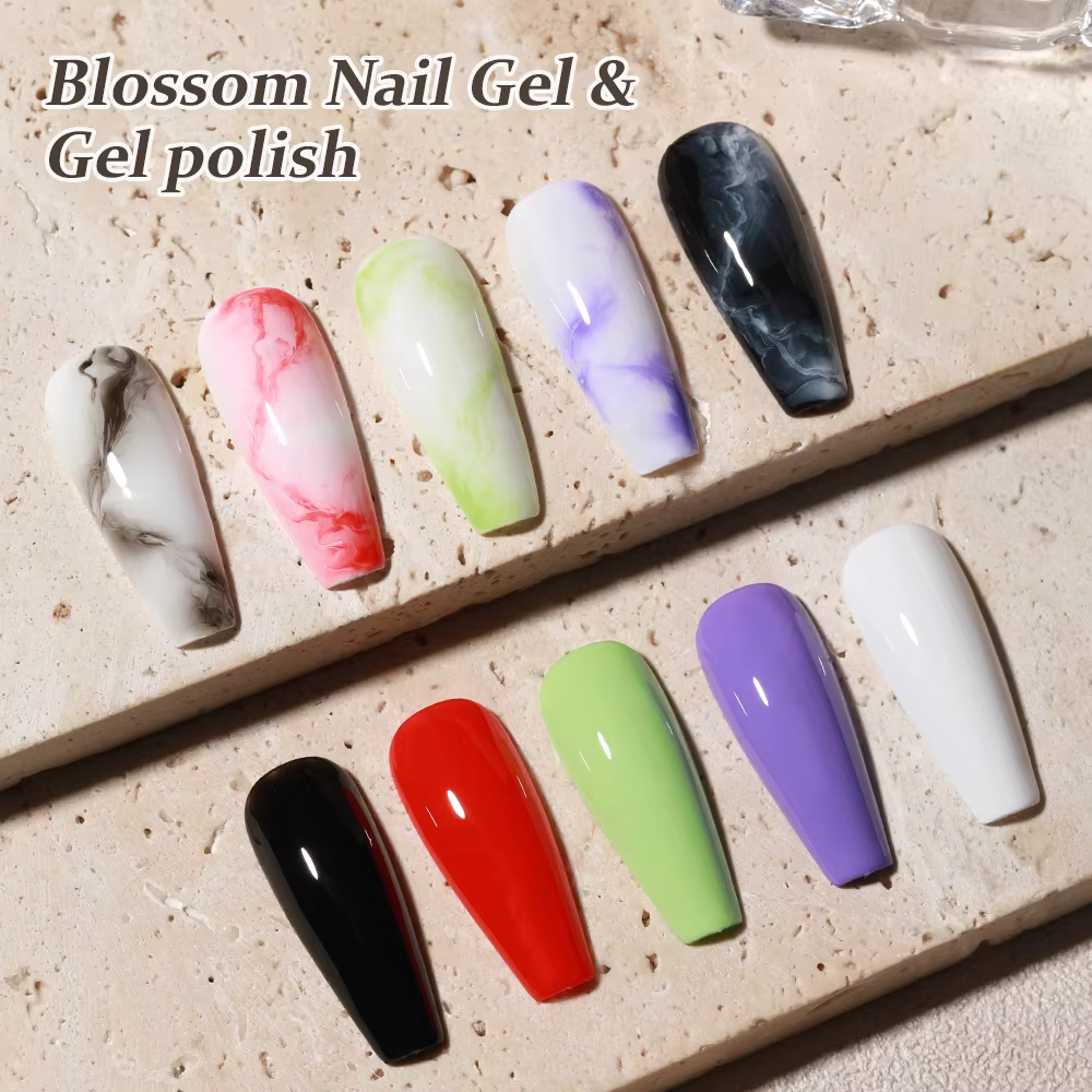 6 pièces/ensemble Gel fleuri 15ml vernis Gel aquarelle clair pour effet d'épandage marbre tremper UV LED Gel