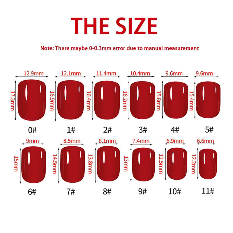 Ensemble de faux ongles courts à pression complète