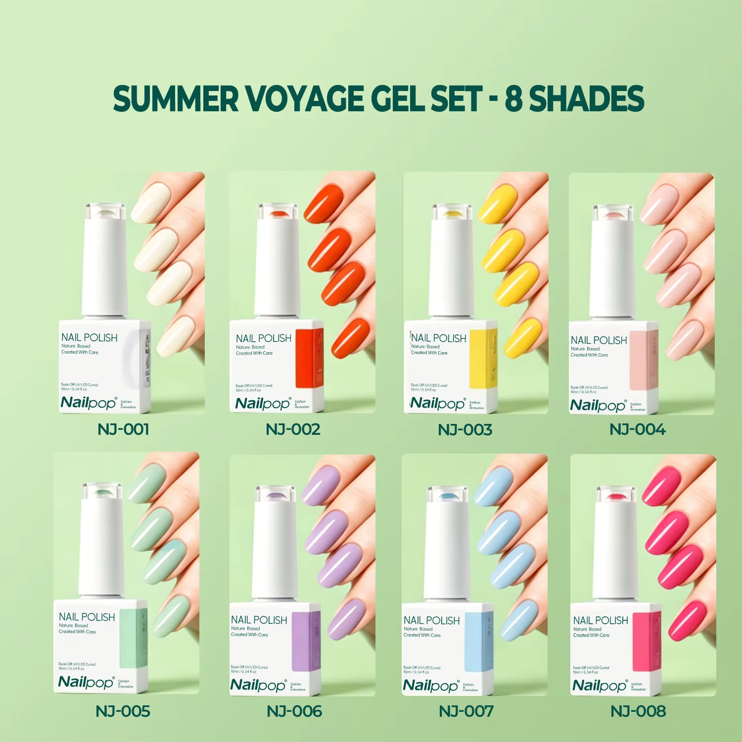 Nailpop 20 Colors Gel Polish 10ml All Seasons Solid Color Sheer Builder Gel For Quick Nail Art Extension Salon DIY Manicure 1pc
