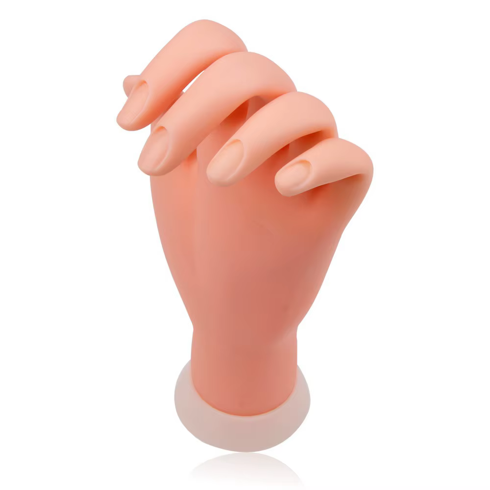 Silicone Nail Art pratique main acrylique faux ongles formation ongles modèle doux Flexible pliable Mannequin manucure outils