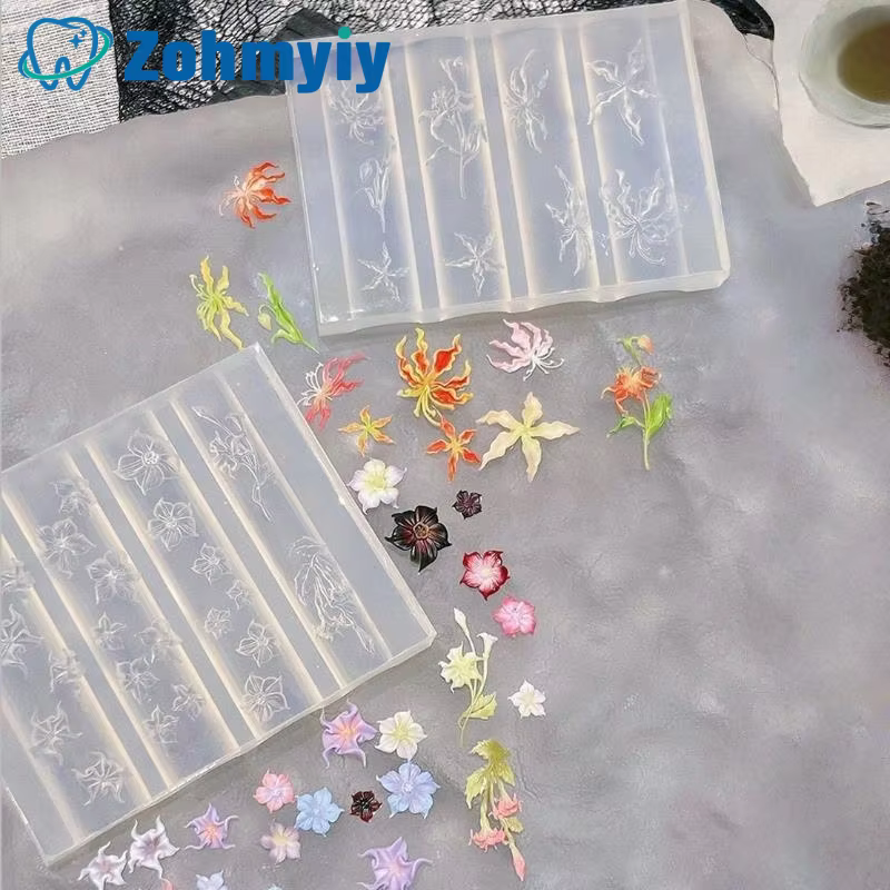 Moule en silicone pour nail art avec nœud en dentelle