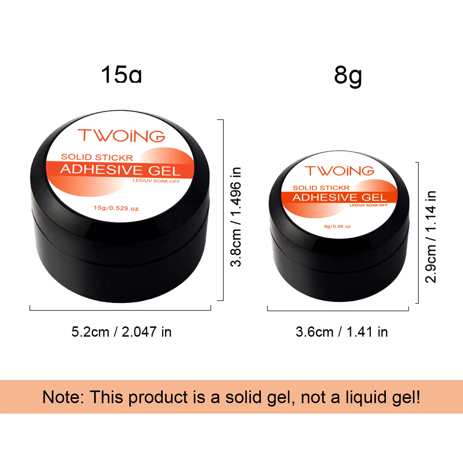 TWOING 8g multifonctionnel solide ongles conseils Gel-antiadhésif main