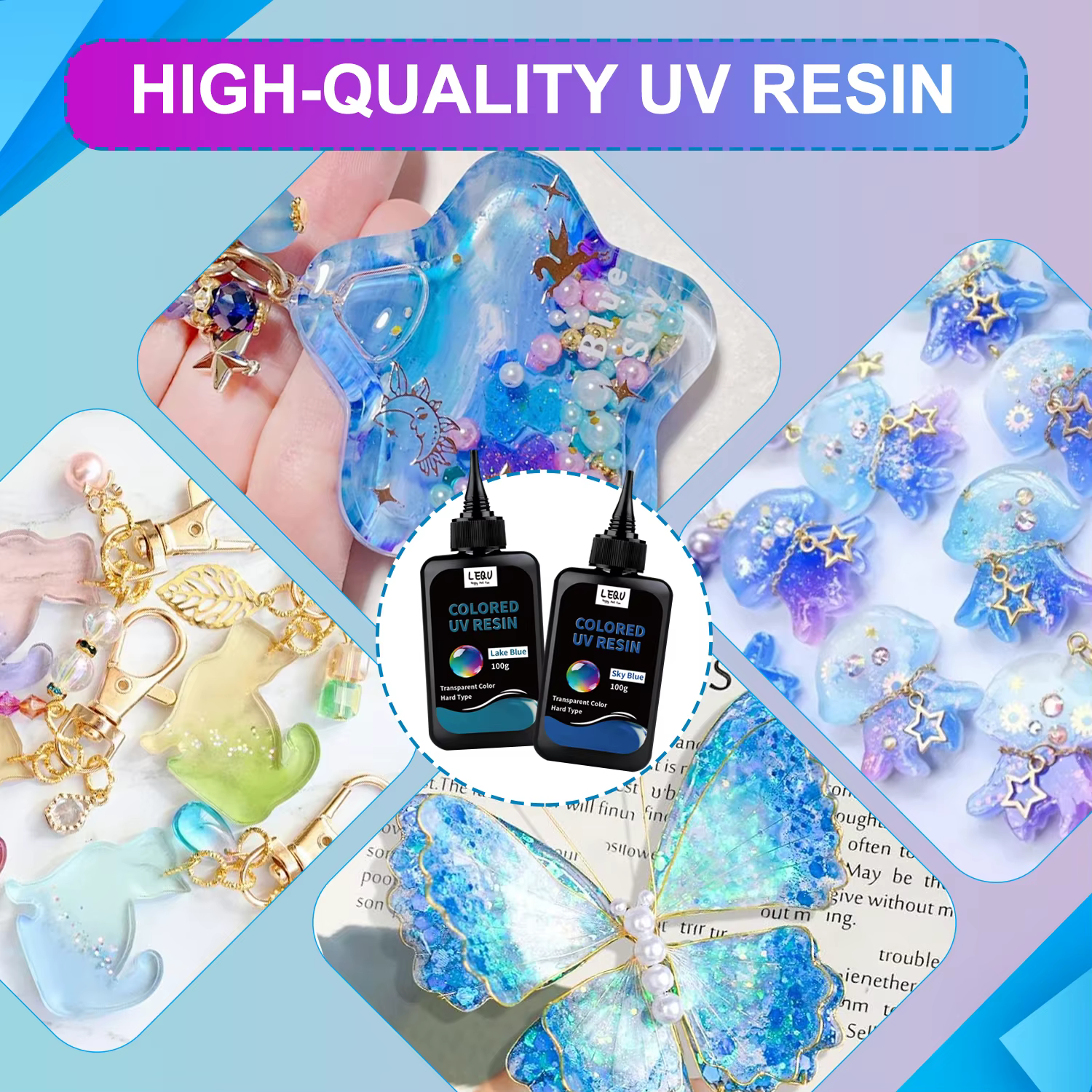 Résine UV, ensemble de résine UV couleur unie 12 couleurs
