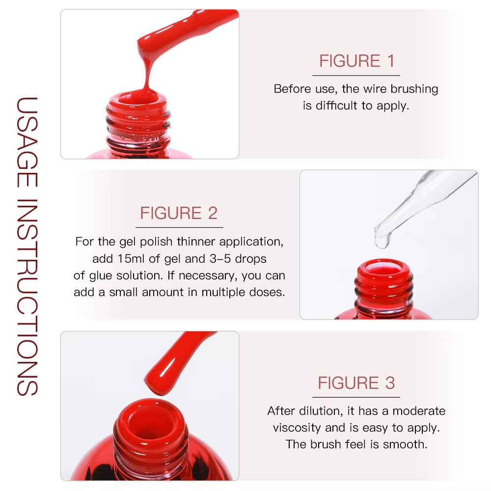 AS 30ml Diluant Gel Transparent 30G pour Vernis à Ongles