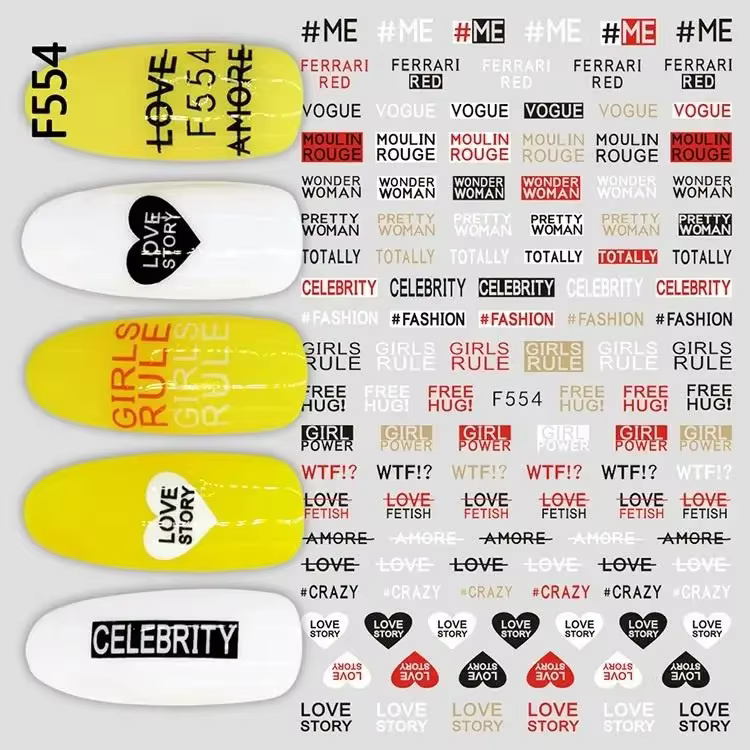 Autocollants 3D Super fins noirs pour ongles