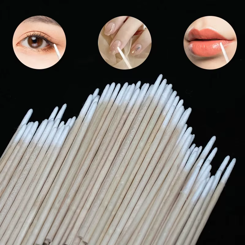 100-3000 ongles bois coton-tige bâtons propres dissolvant de vernis