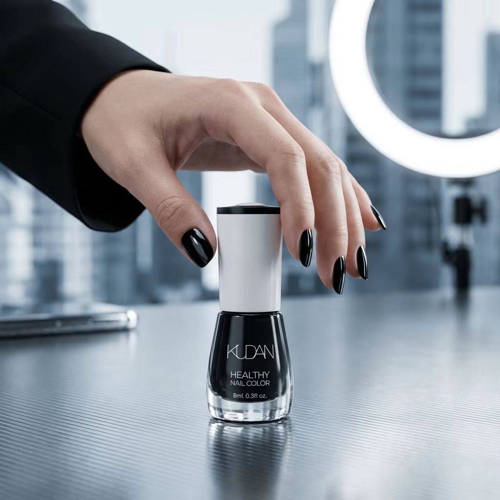 Vernis à ongles noir KUDAN - Vernis sain et longue durée, 8 ml