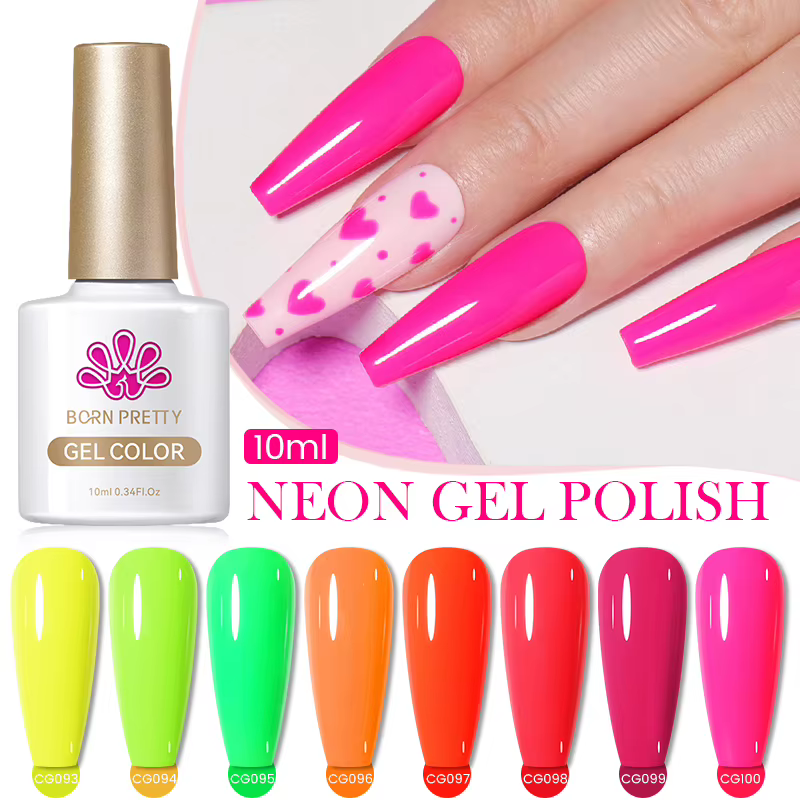 BORN PRETTY Vernis à ongles gel rose couleur néon pour l'été