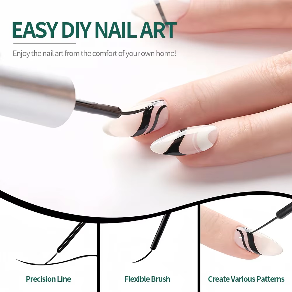 NAILPOP Gel vernis à ongles Liner 8ML 5 couleurs Nail Art peinture Gel pour pointes françaises tourbillons bricolage manucure tremper UV Curure avec brosse