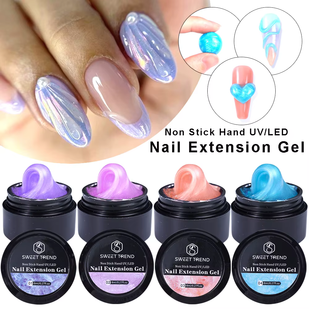 2/4 pièces 8ml Extension ongles Gel antiadhésif sculpté à la main Gel vernis