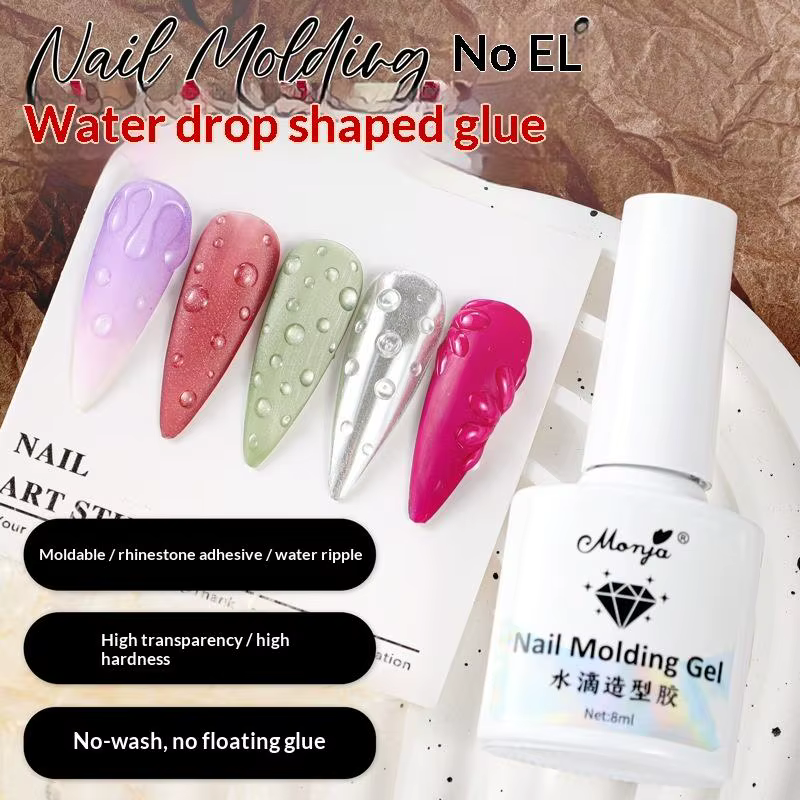 Gel Nail Art 3D Polyvalent Effet Goutte d'Eau Haute Transparence – Gel de Finition