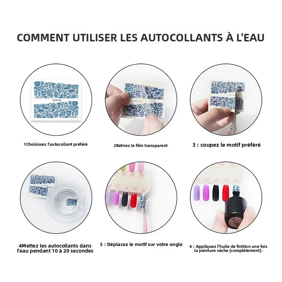 Ensemble d'autocollants pour Nail Art