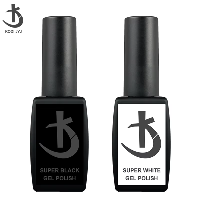 KODI JYJ Super White Gel Polish Vernis à Ongles 12ml Noir Spécial Semi-permanent UV Manucure Base Caoutchouc Top Coat Gellac Émail