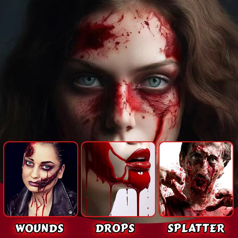 Flacon pulvérisateur de faux sang de 50ml, imperméable, Non toxique, effet d'éclaboussures réaliste, pour Halloween, maquillage, Costume, Cosplay, spécial FX