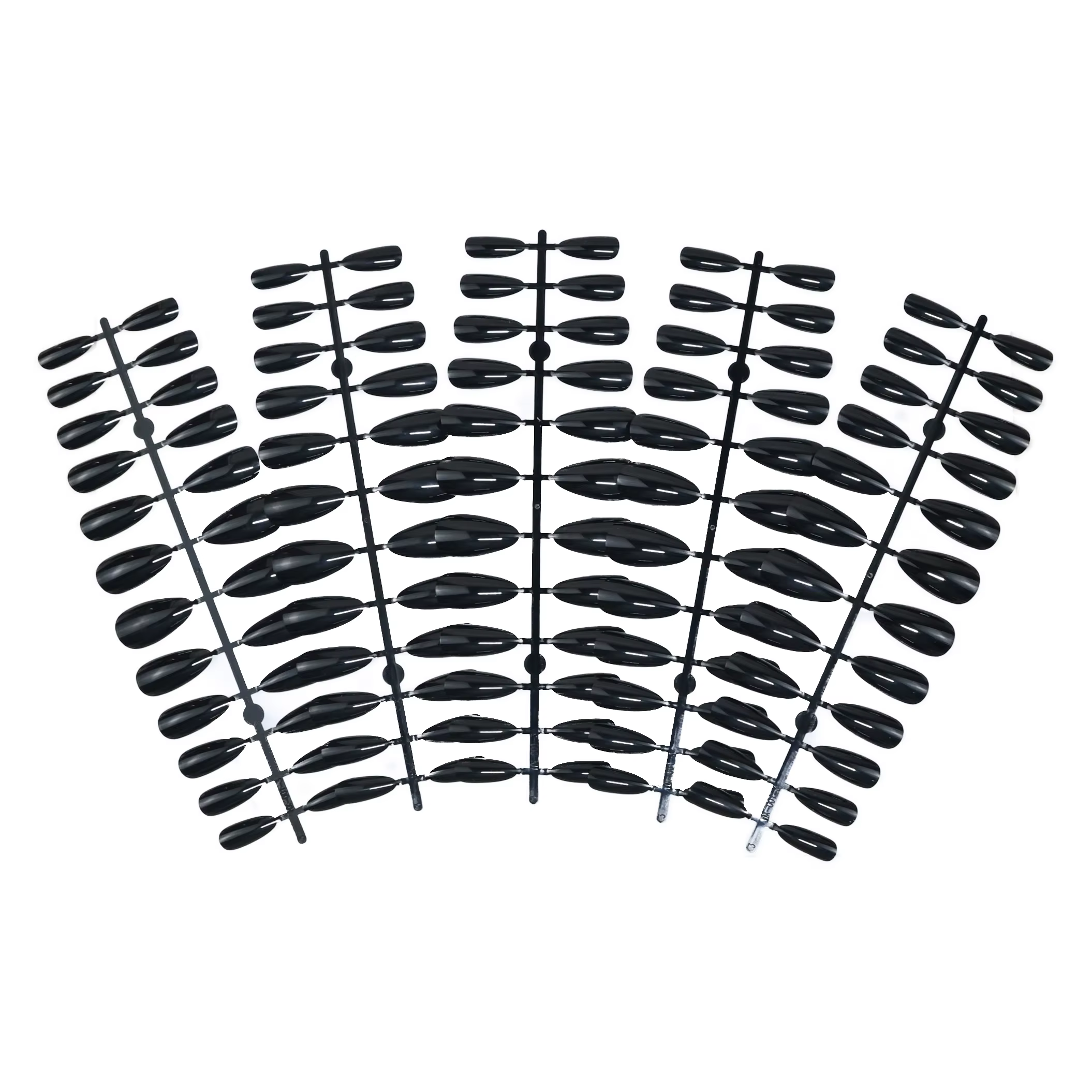 120 faux ongles noirs de forme amande
