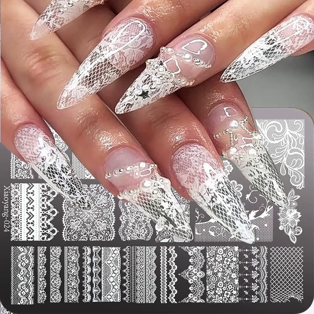 Pochoir de Stamping Métallique pour Nail Art 14