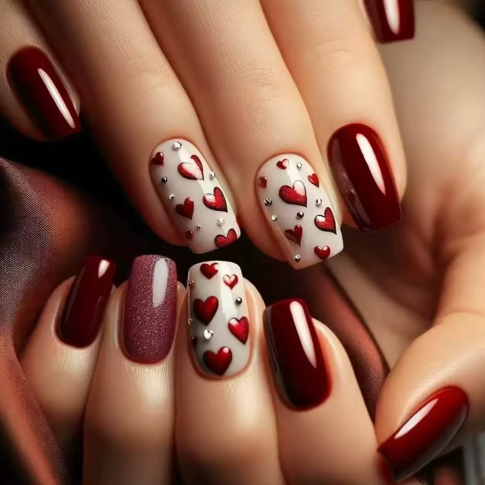 24 faux ongles carrés à presser