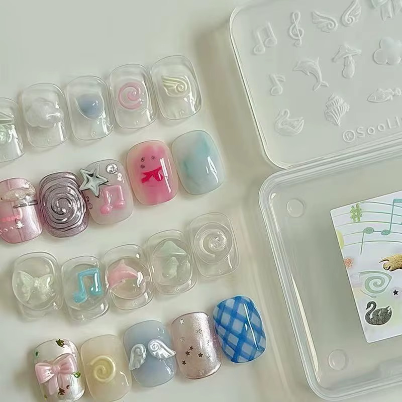 Dessin animé Nail Art moule Note de musique dauphin