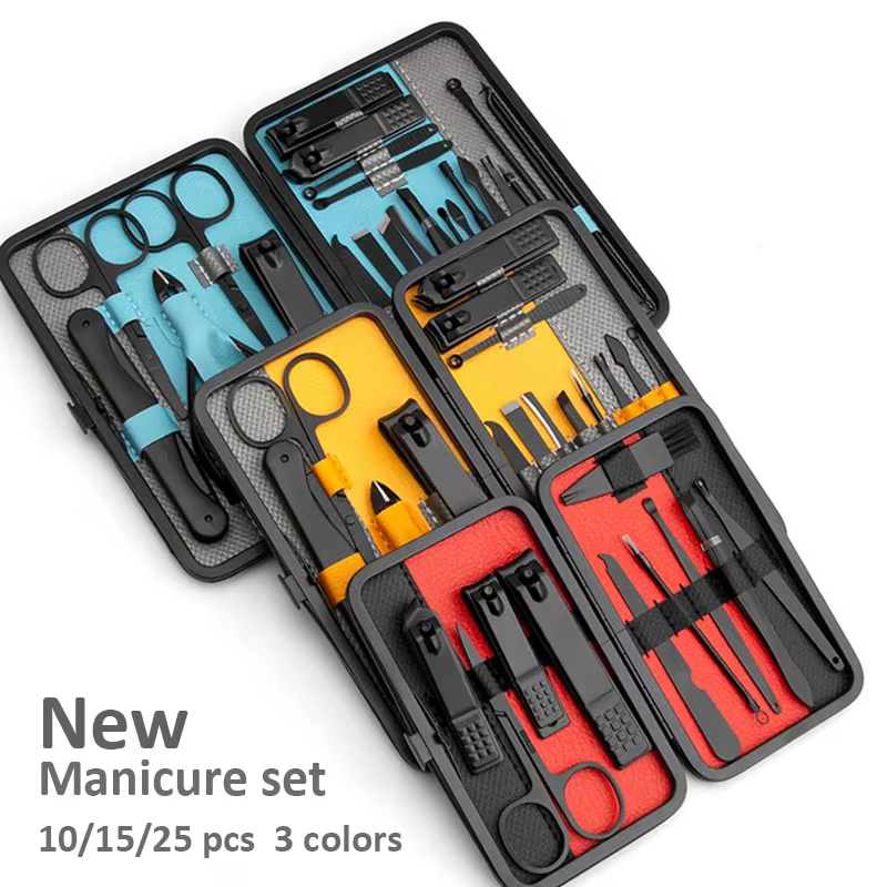 Kit de manucure professionnel en acier inoxydable avec étui portable