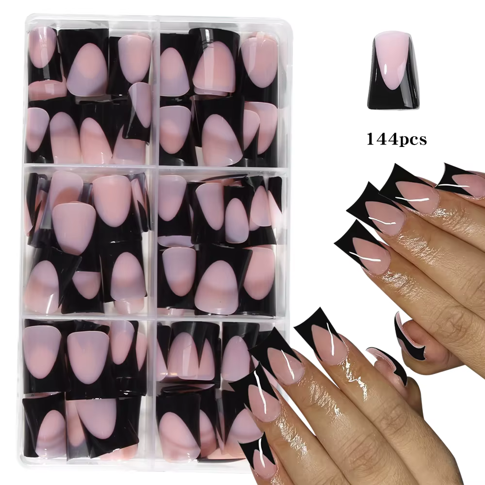 144 pièces ongles de canard élégance Simple et classique blanc français