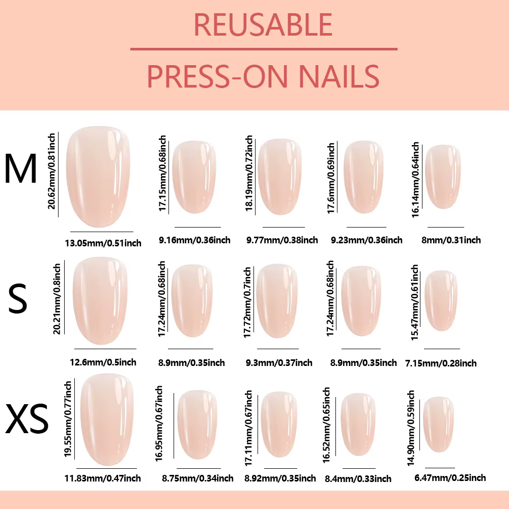 150 pièces dégradé court amande presse sur ongles Simple brillant nu faux